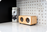 Riverwood Acoustics wireless Bluetooth speakers feature a wood casings from reclaimed wood.