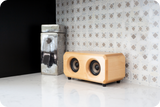 Riverwood Acoustics wireless Bluetooth speakers feature a wood casings from reclaimed wood. 